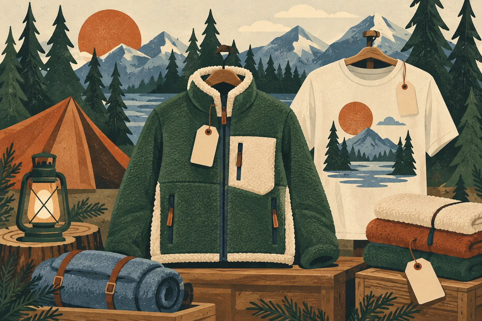 AI-generated conceptual illustration: Two Mickey’s Outdoor Club pieces arrive at Disney Village: here’s the price. Does not depict a real scene.