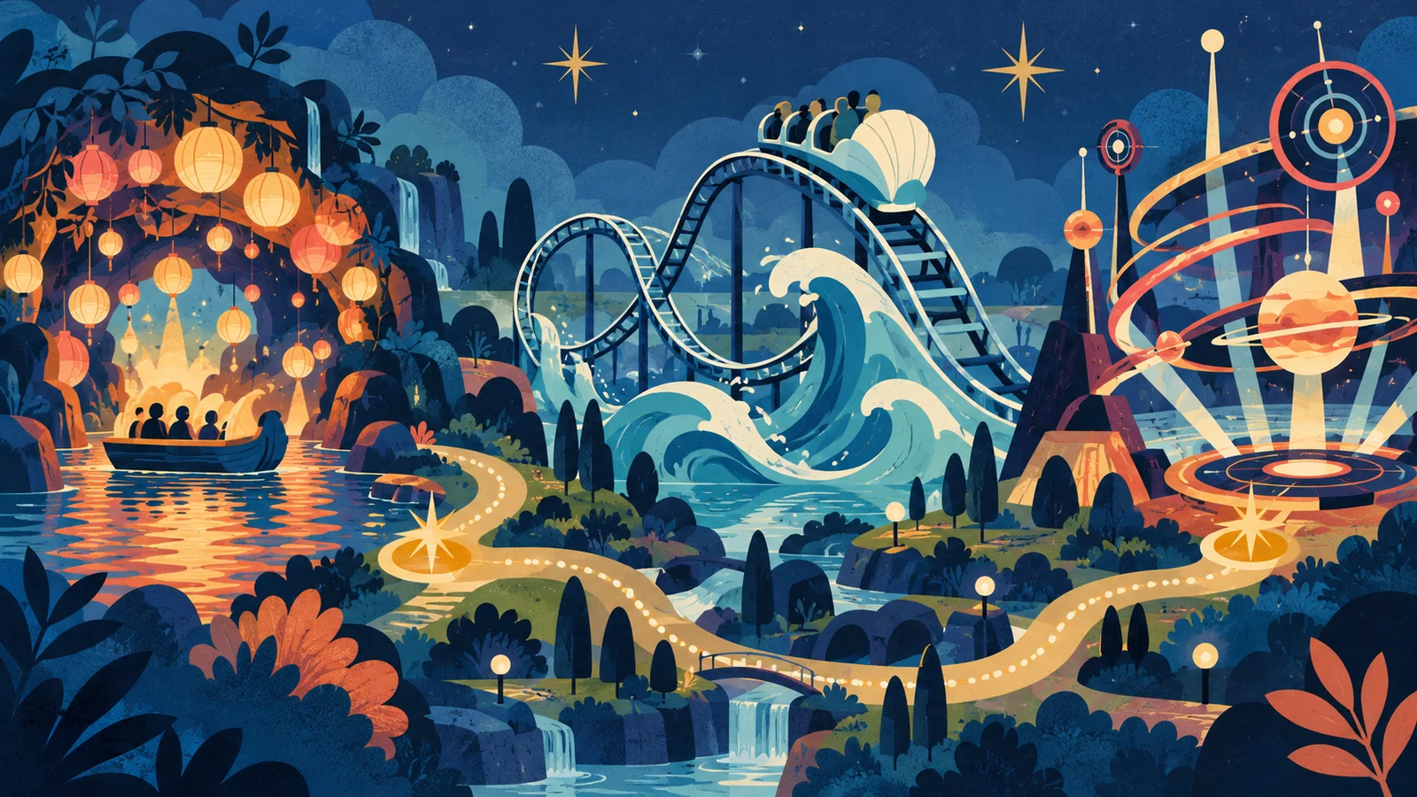 Ilustración conceptual generada por IA: Disneyland Paris: ¿qué atracciones exclusivas conviene poner al principio de la lista? No representa una escena real.